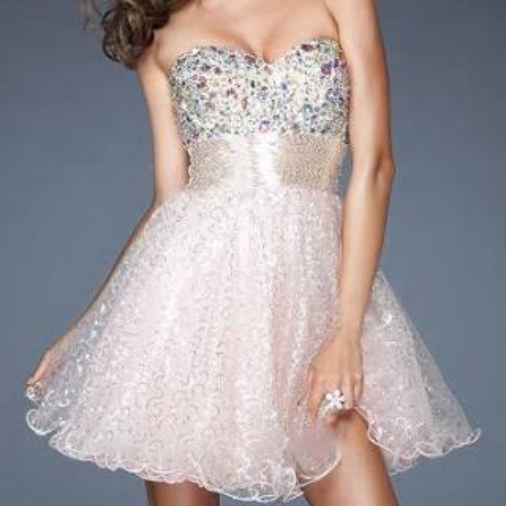 LA FEMME - 18902 MULTI-COLOR JEWELED SWEETHEART